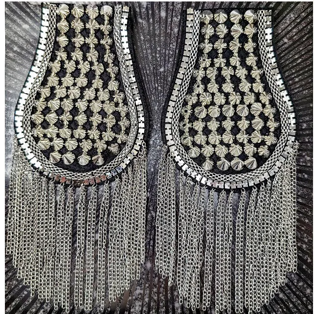 Studded Epaulettes with Chains