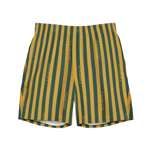 The Champagne Striped swim trunks