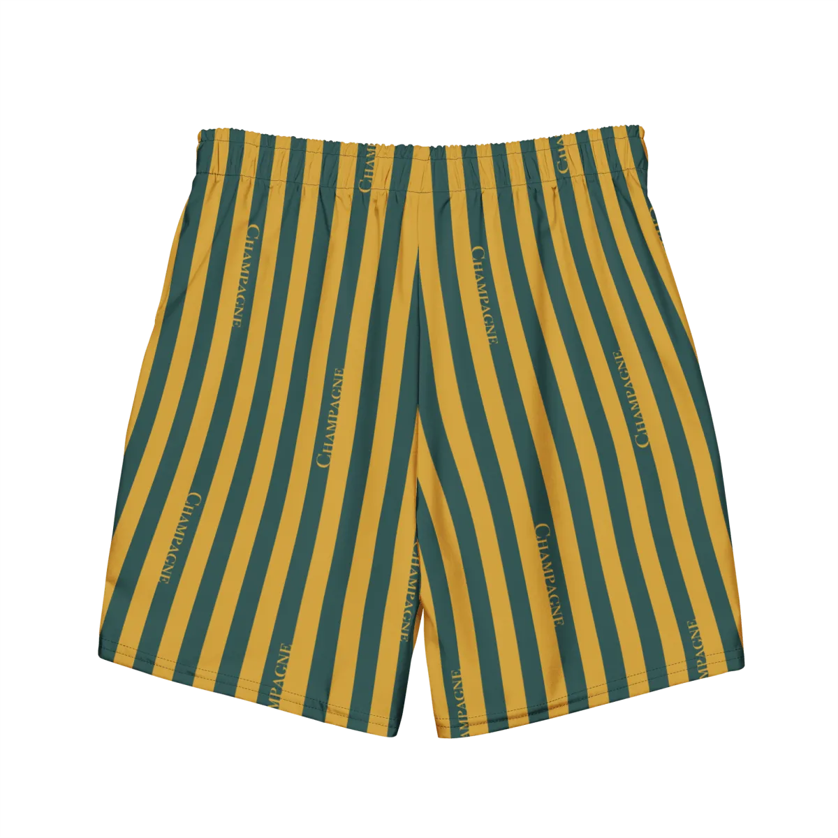 The Champagne Striped swim trunks