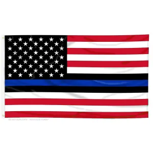 Thin Blue Line American, Red White & Blue - 3x5 Foot Flag with Grommets