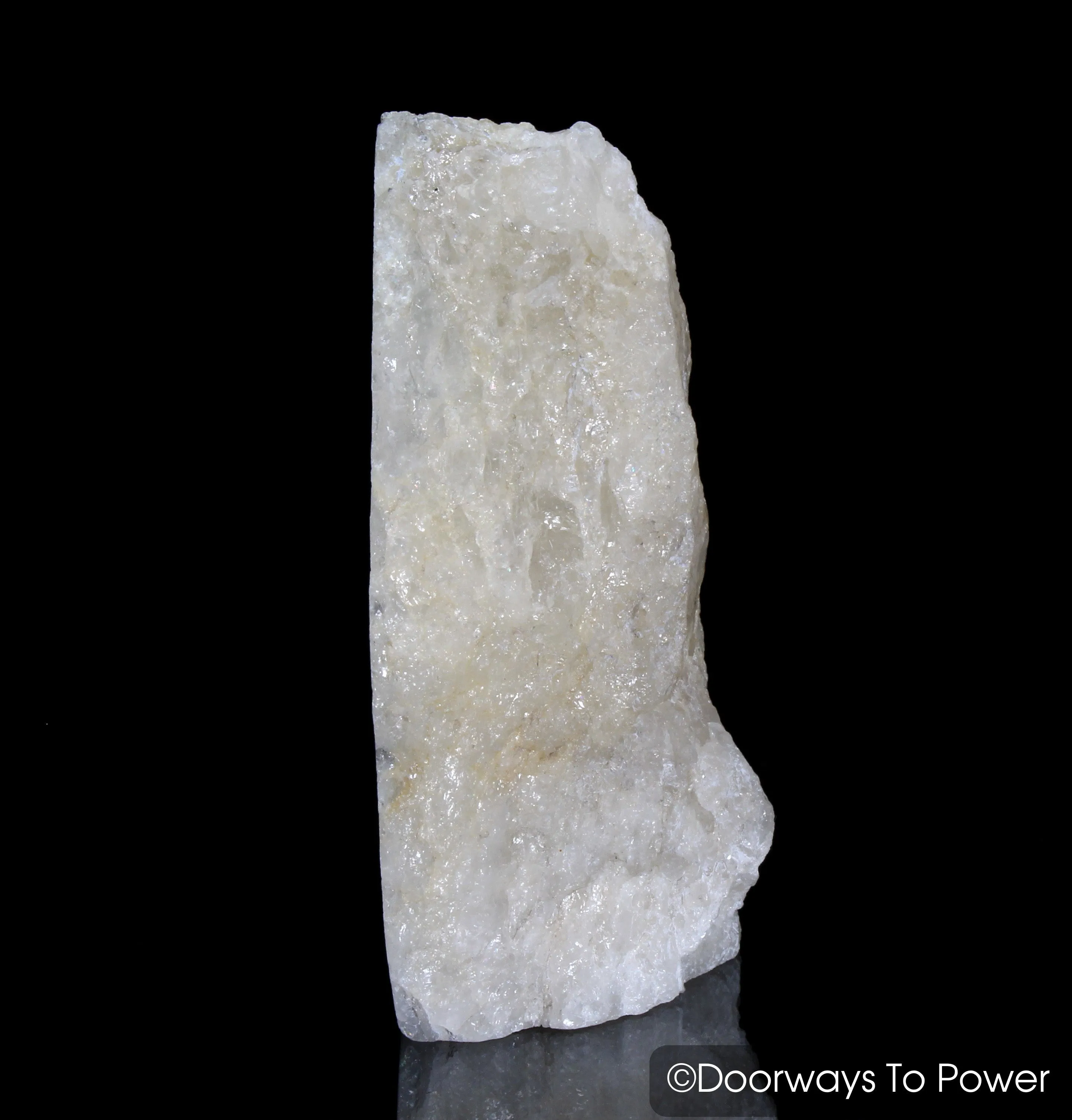 White Azeztulite Crystal Altar Stone (Natural back with Polished Front)