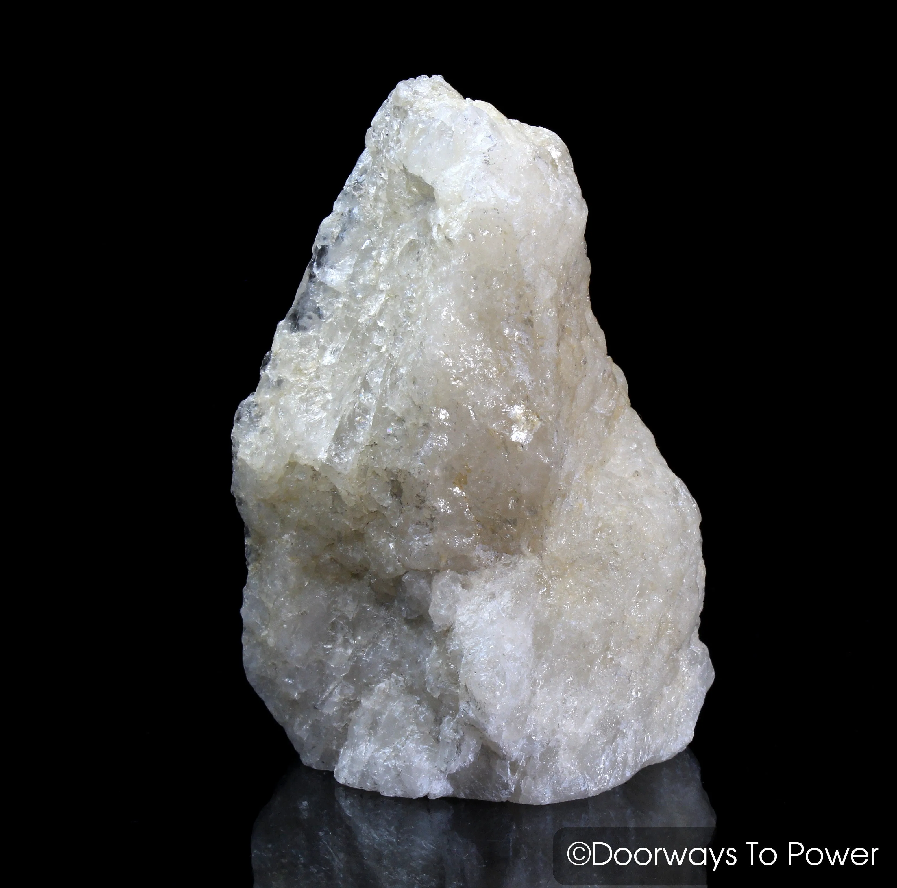 White Azeztulite Crystal Altar Stone (Natural back with Polished Front)