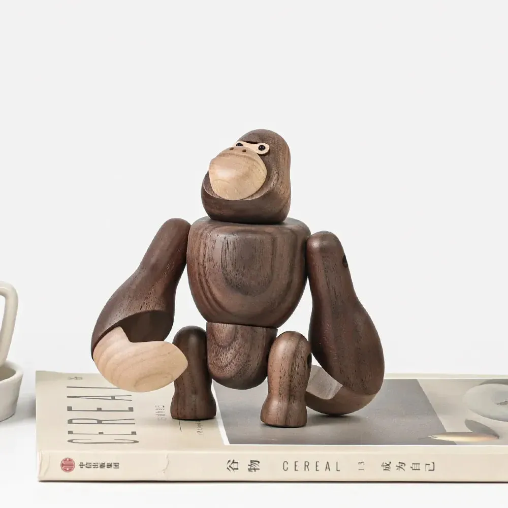 Wooden Gorilla Figurine