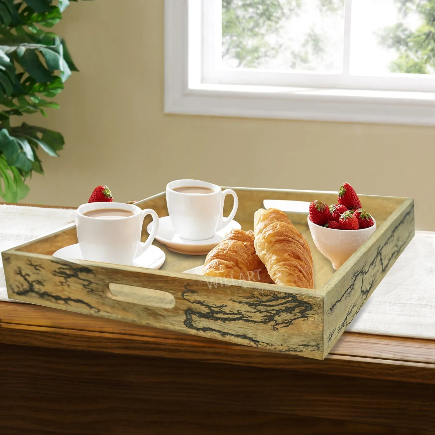 Wooden Tray As Coffee Table Tray, Ottoman Tray Or Bed Tray For Home Décor Or Gift