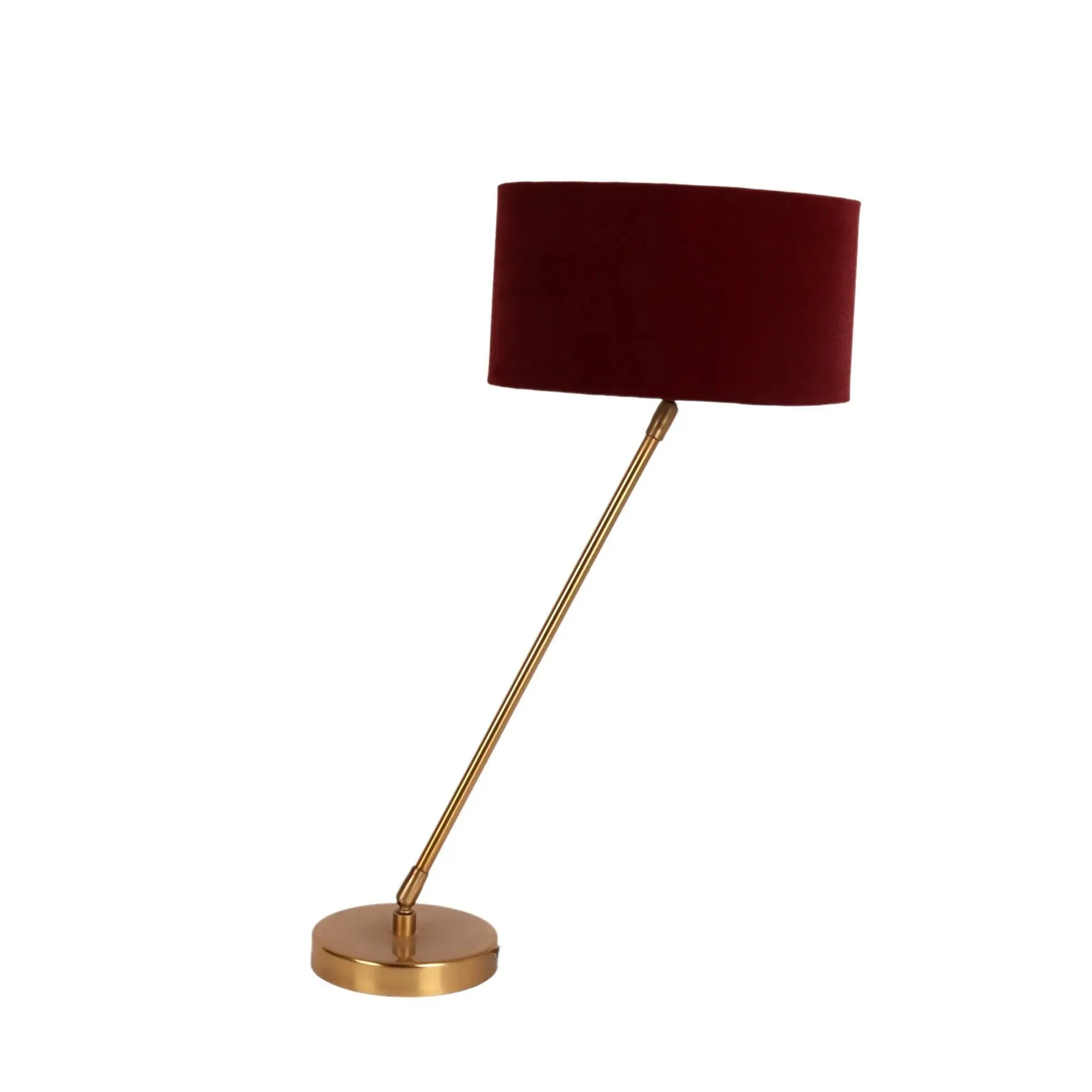 Wooden Twist Large Gold MJ Iron Brass Floor Lamp with Red Velvet Shade Modern Decorative Lamp for Living Room, Bedroom, Office