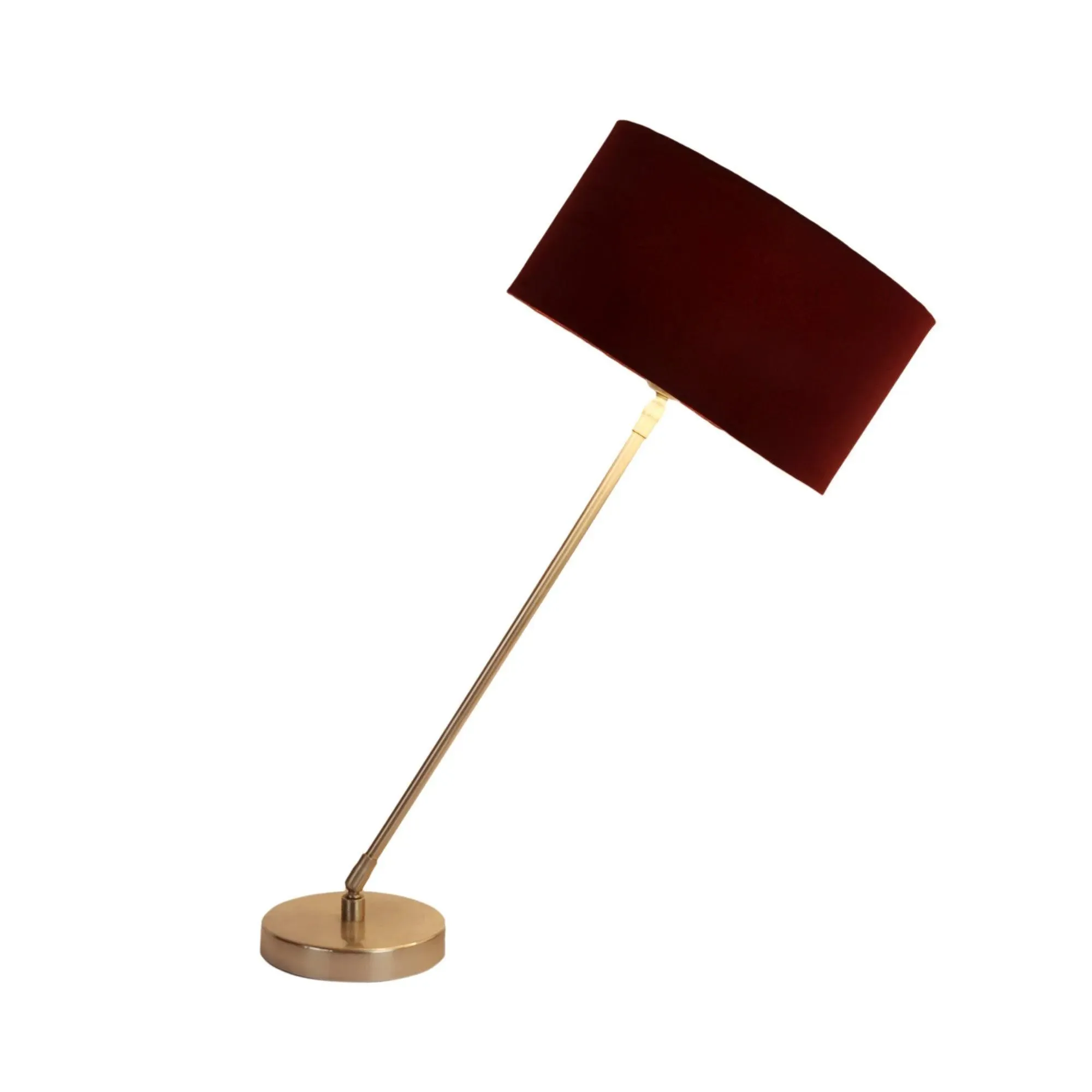 Wooden Twist Large Gold MJ Iron Brass Floor Lamp with Red Velvet Shade Modern Decorative Lamp for Living Room, Bedroom, Office