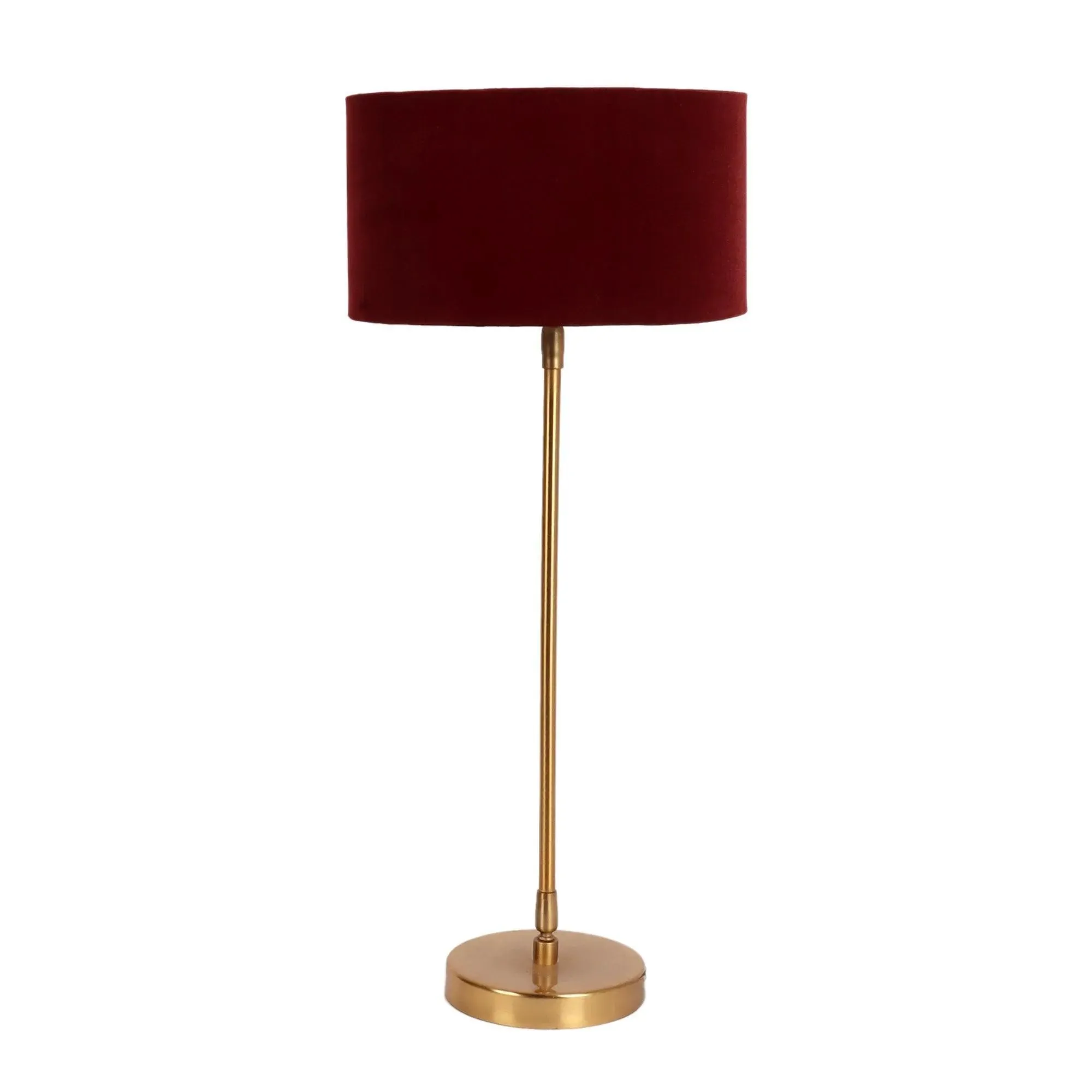 Wooden Twist Large Gold MJ Iron Brass Floor Lamp with Red Velvet Shade Modern Decorative Lamp for Living Room, Bedroom, Office