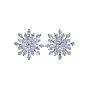 Yellow Chimes Elegant Sparkling Rhinestone Crystal Snowflake Stud Earring for Women and Girls